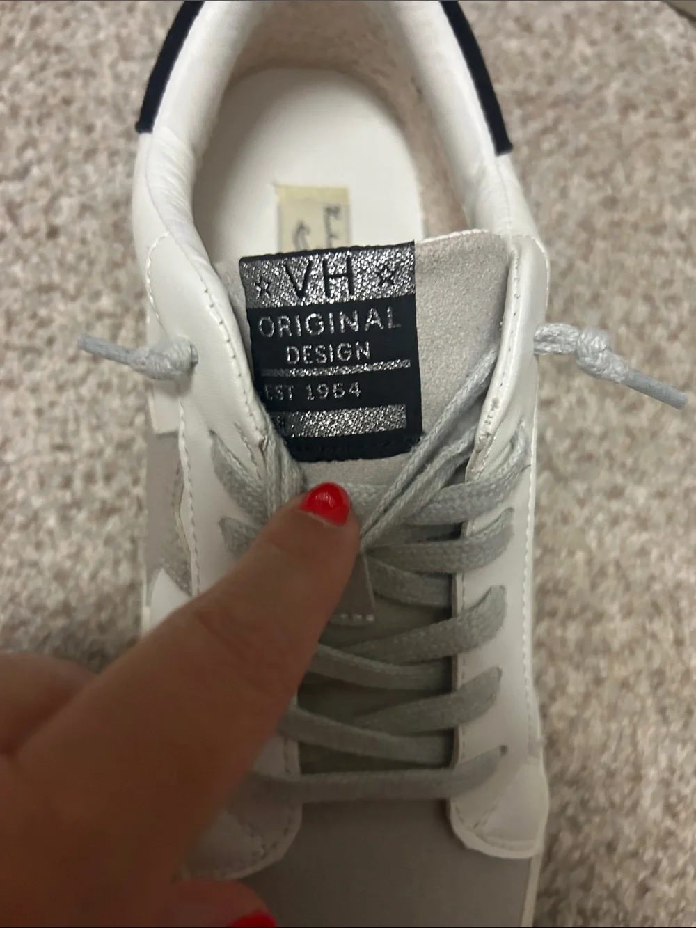 Vintage Havana White & Gray Low-Top Sneakers Black Trim Athleisure comfort